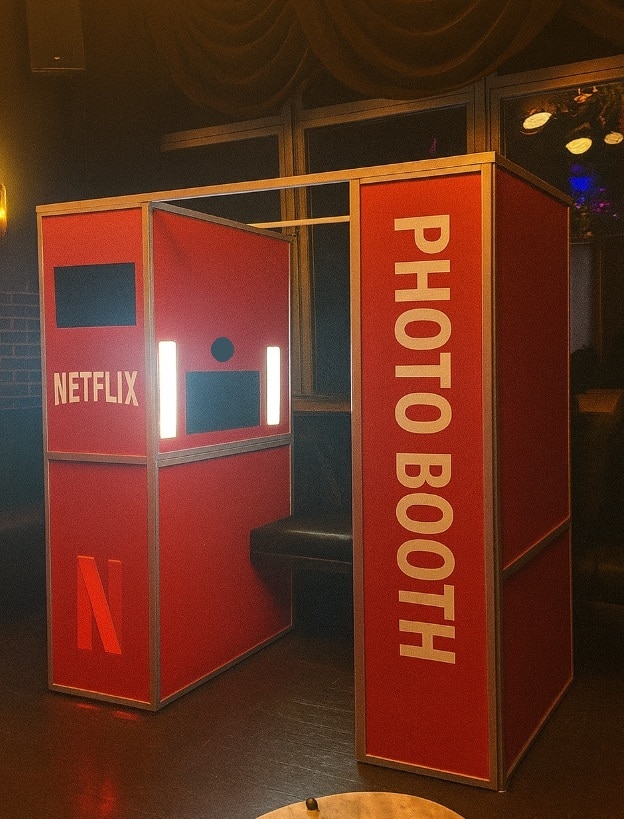 Enclosed Photo Booth Rental - Branded for Netflix 1