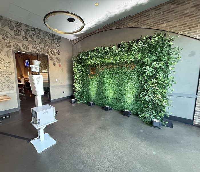 Green Wall Background for Corporate Event Photo Booth