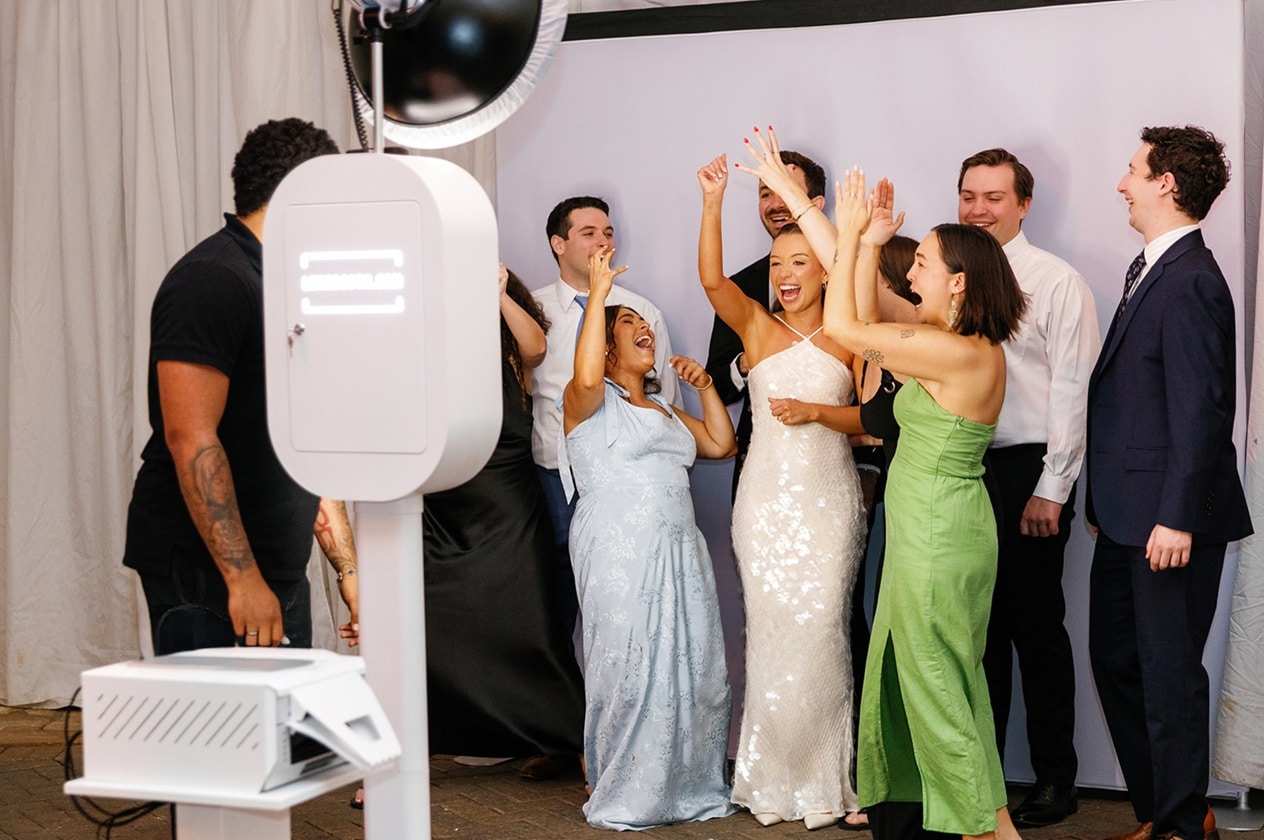 Wedding photo booth with bride- Luxe Booth