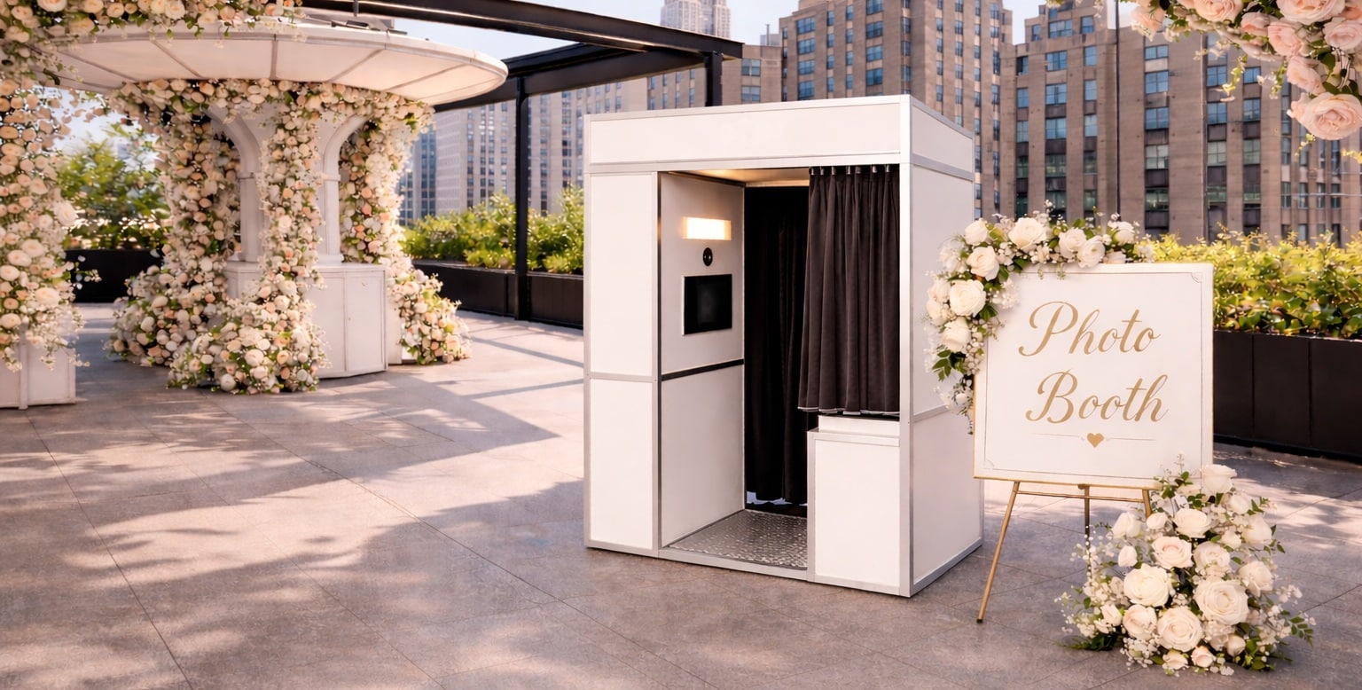 Enclosed Photo Booth Rentals - White Booth Option